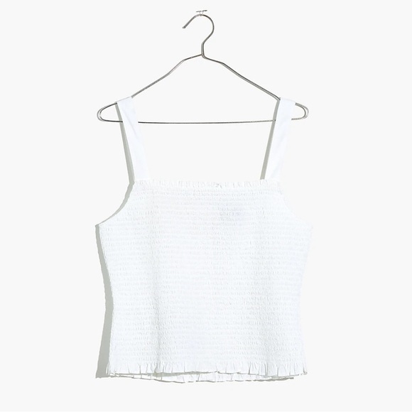 Madewell Lucie Smocked Tank Top NE251 White XS - Picture 5 of 8